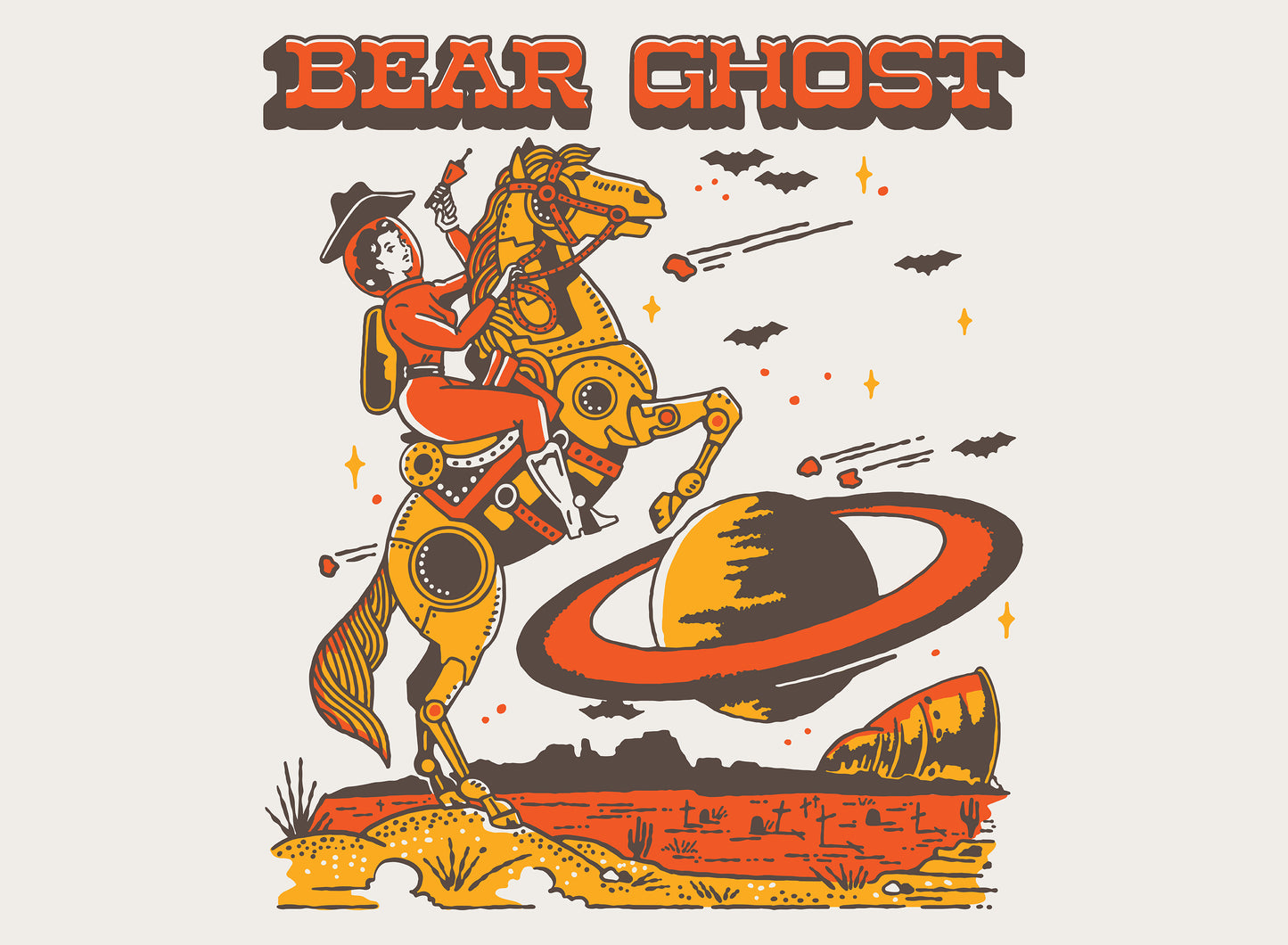 Bear Ghost Galactic Giddy-Up T-Shirt