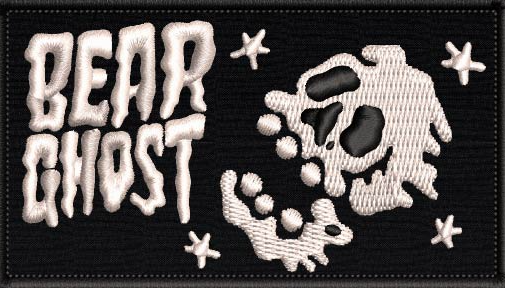 Bear Ghost Embroidered Skull Patch