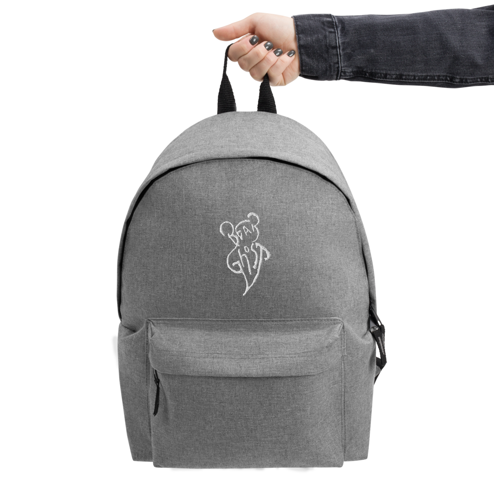 Bear Ghost Bear Embroidered Backpack